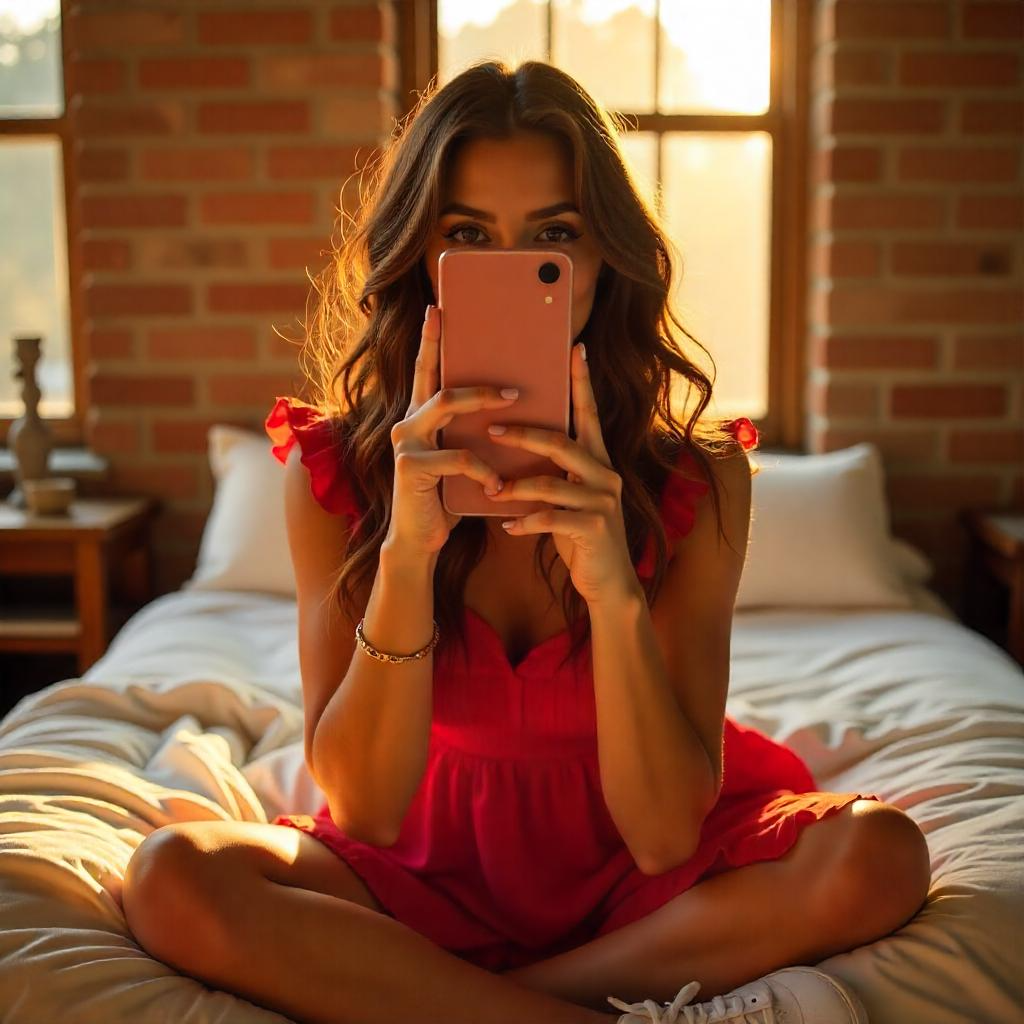 মোবাইল দিয়ে মুখ ঢাকা মেয়েদের পিক