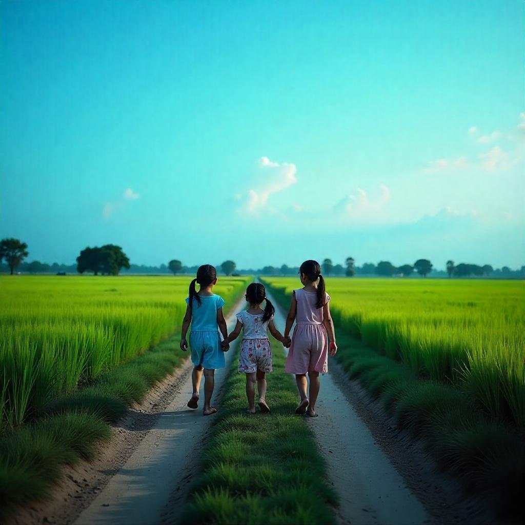 গ্রামের ছোট মেয়েদের পিক