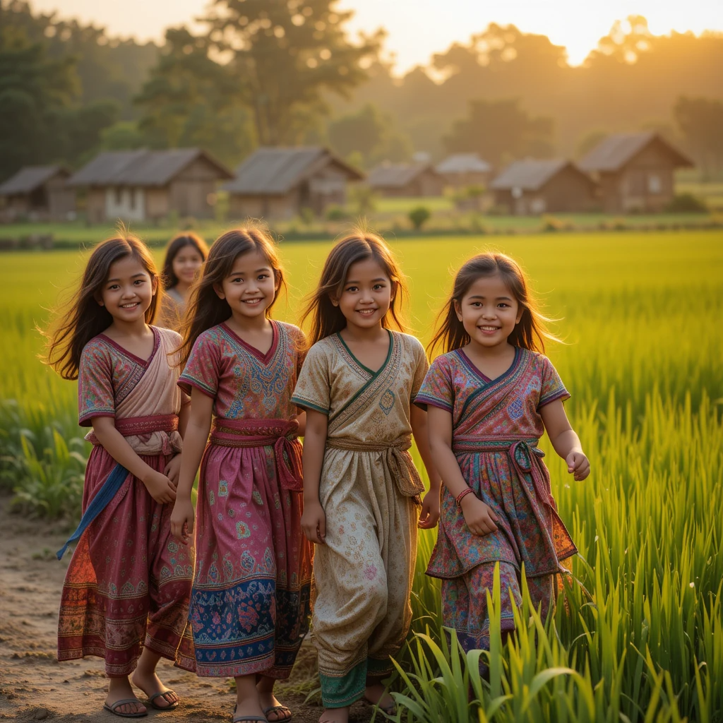 গ্রামের ছোট মেয়েদের পিক